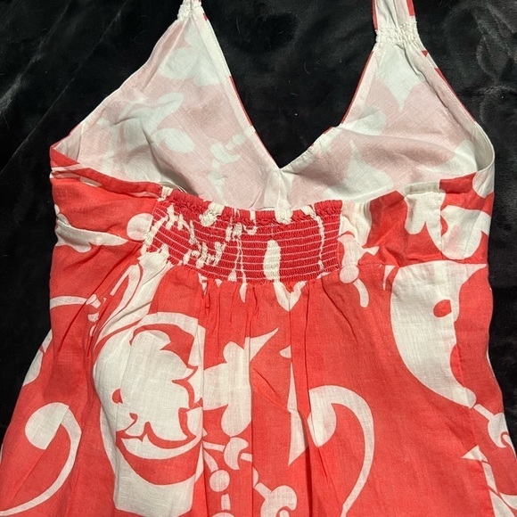 Old Navy Orange & White Long Sundress-Tied Behind Neck Size Medium - Picture 3 of 4